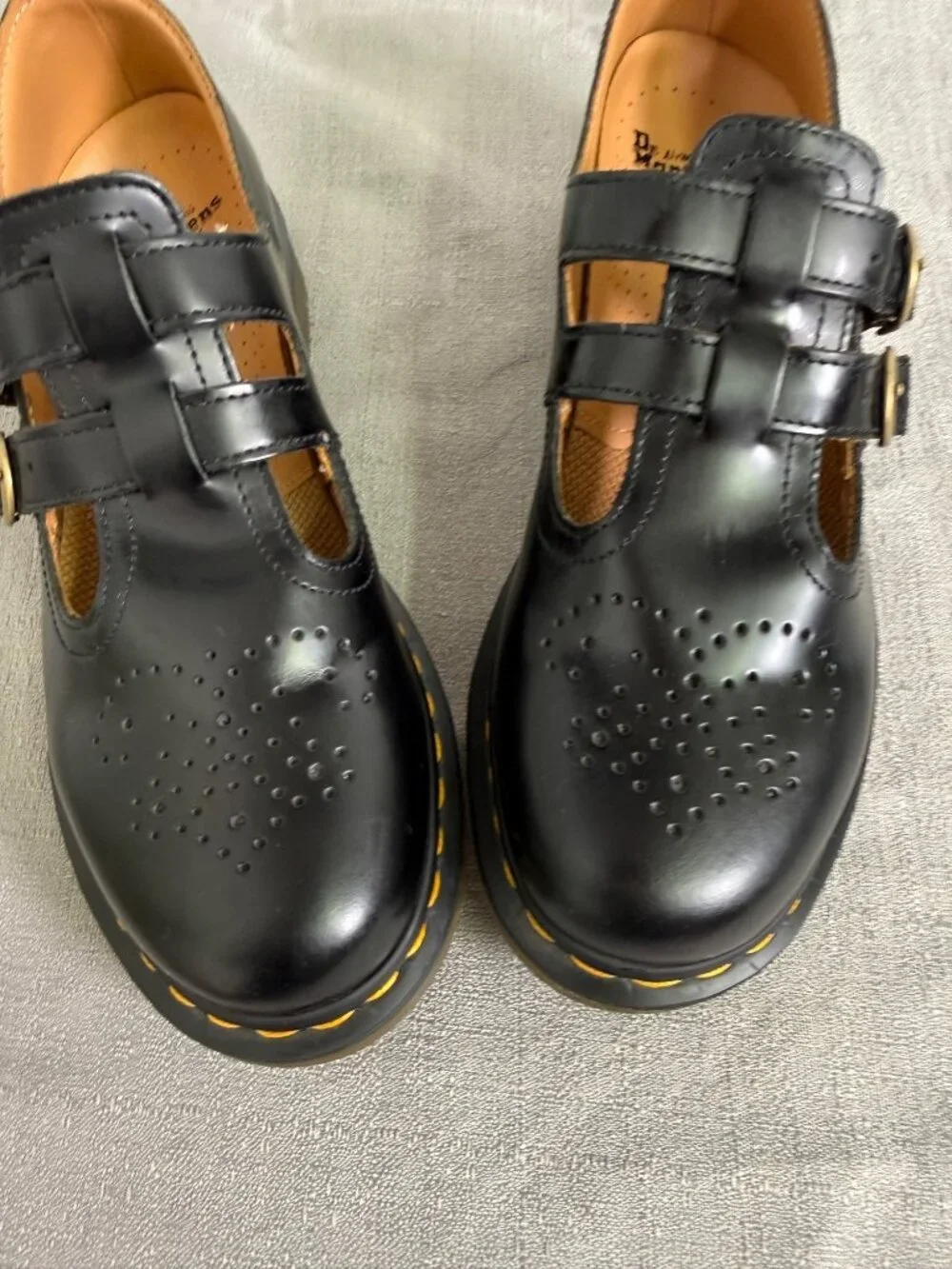 Dr. Martens Women’s Black Leather 12916 Mary Jane Buckle Round Toe Shoes Size 9L